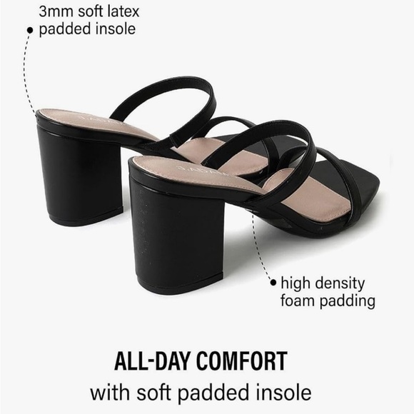 Elegant Black Women's Block Heels - Picture 3 of 10